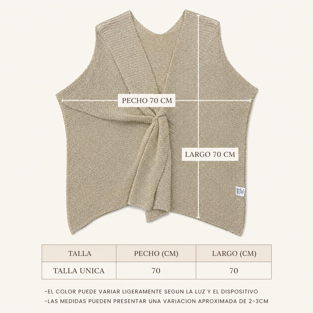 YULVET Capa de punto metalizado con lazada frontal, manga amplia y corte fluido para mujer