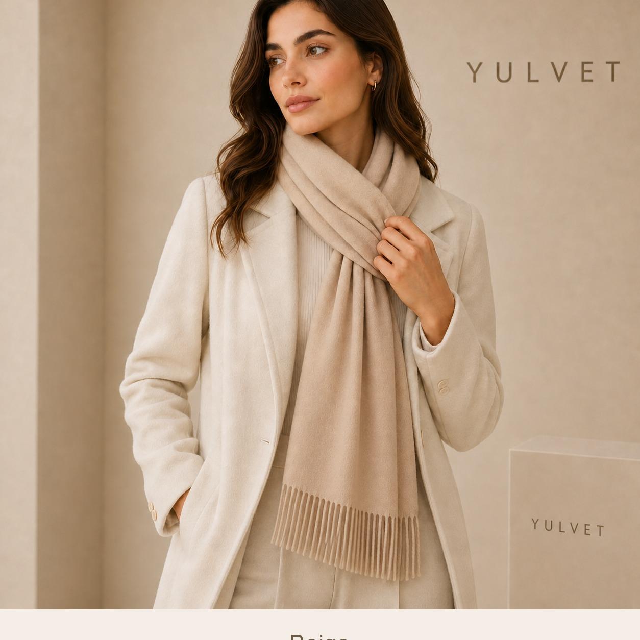 YULVET Bufanda para mujer de tacto suave con flecos, tejido liso ligero y caída elegante, accesorio versátil para uso diario, oficina, viajes y regalo