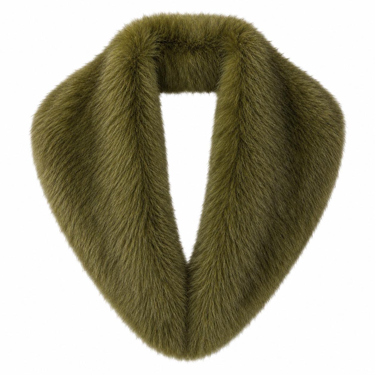 YULVET Cuello de Pelo Sintético Suave y Elegante para Mujer, Accesorio de Abrigo con Diseño Alargado y Puntas Estrechas para Vestidos, Chaquetas y Looks de Fiesta