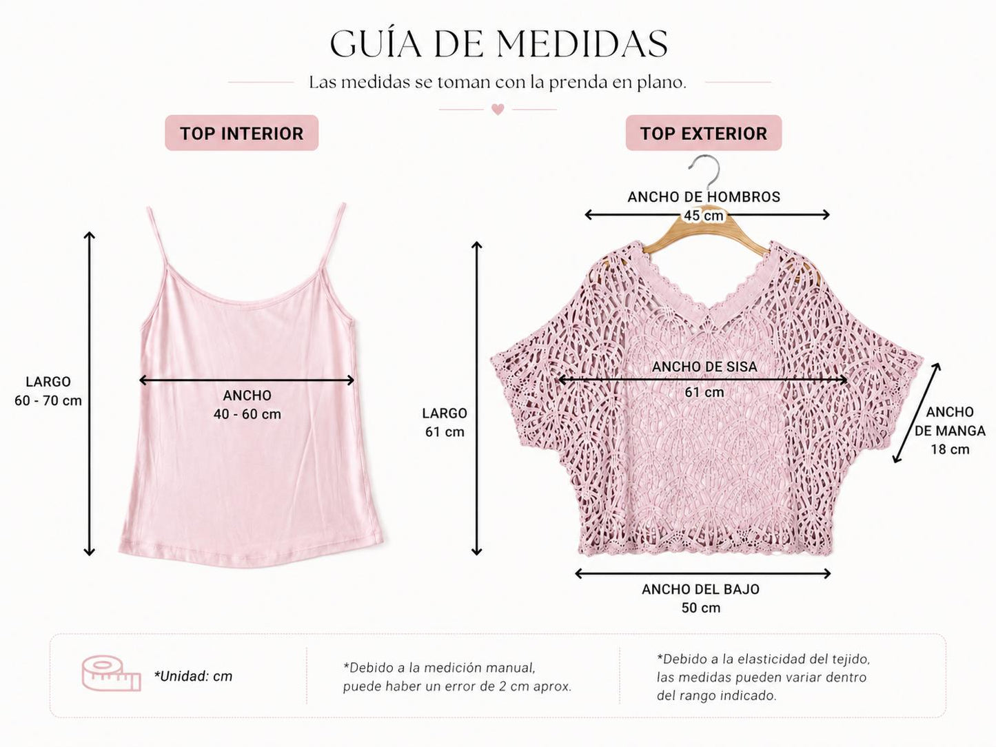 YULVET Blusa 2P de encaje calado con diseño artesanal y manga amplia fluida