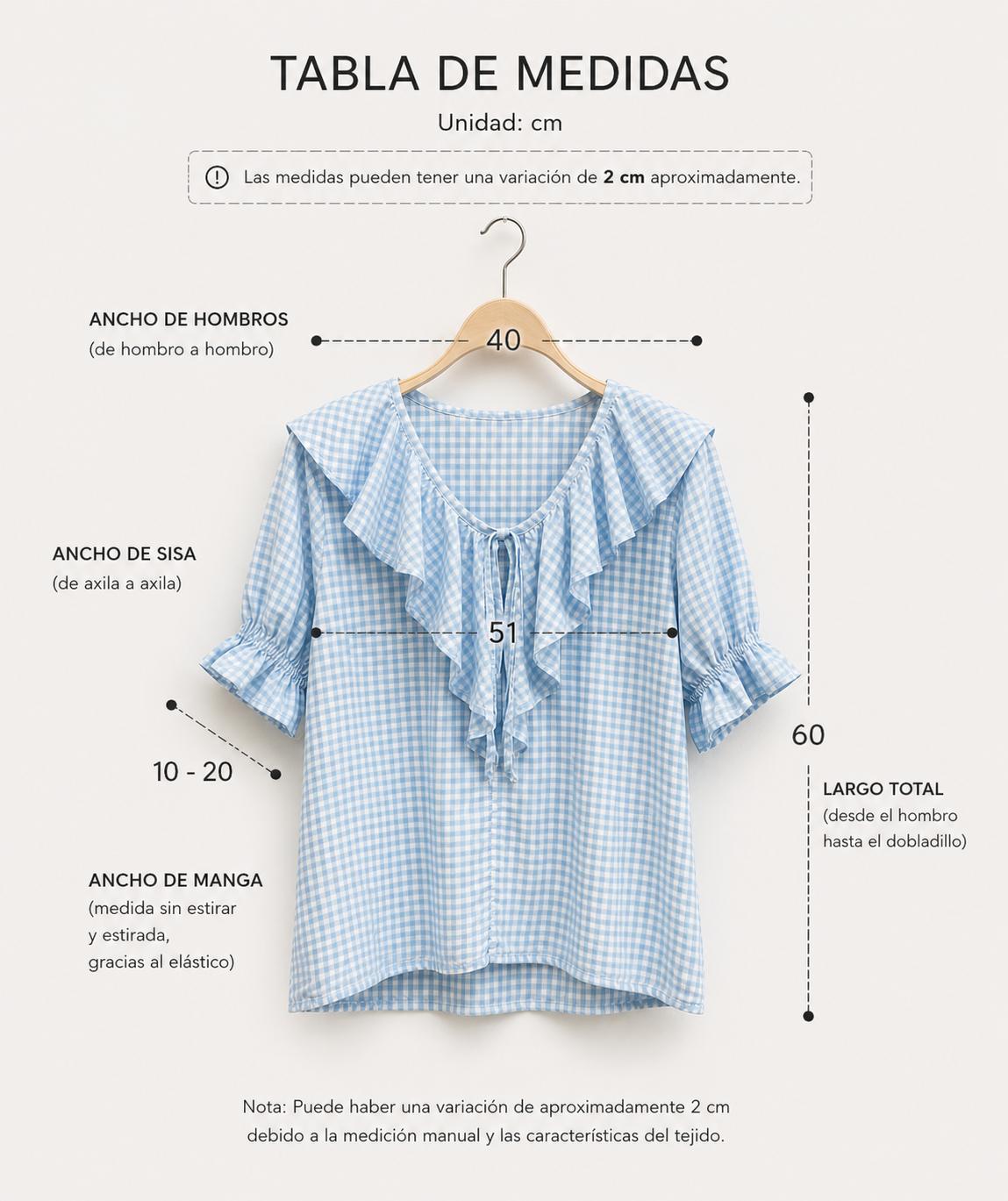 YULVET Blusa de cuadros vichy con volantes románticos y escote ajustable estilo boho veraniego