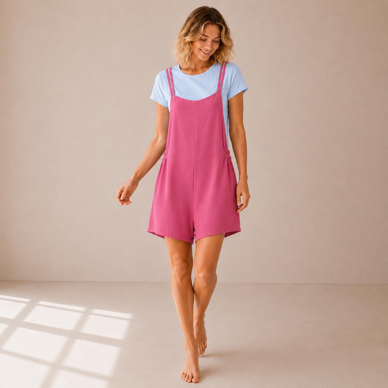 YULVET Mono 2 piezas efecto conjunto  Cómodo, fluido y súper favorecedor Perfecto para el día a día sin complicarte el look