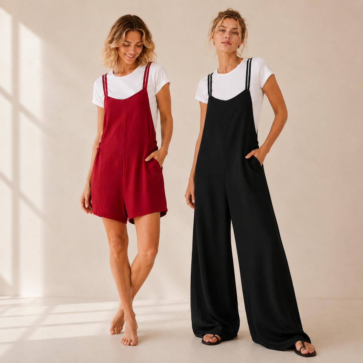YULVET Mono 2 piezas efecto conjunto  Cómodo, fluido y súper favorecedor Perfecto para el día a día sin complicarte el look