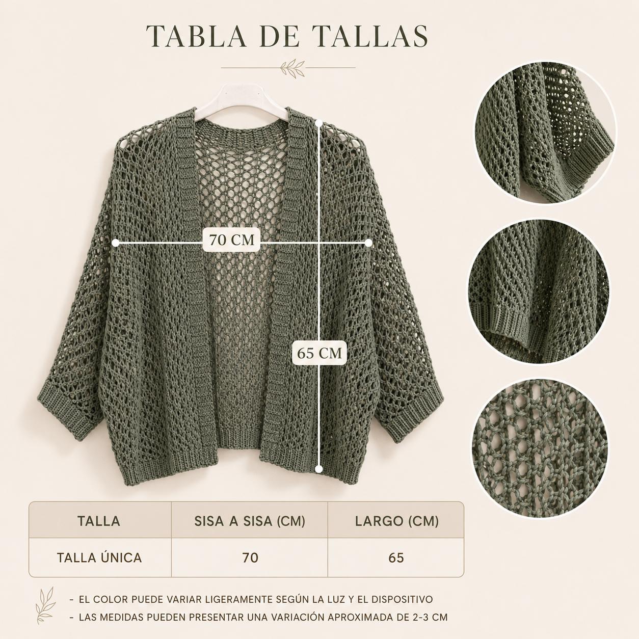 YULVET-Chaqueta Rose de Punto Ligero con Manga Amplia y Corte Fluido Estilo Relajado y Elegante para Looks Versátiles de Diario Talla Única