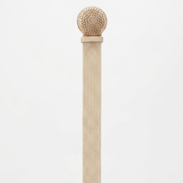 Cinturón Elástico Trenzado con Hebilla Redonda Decorativa