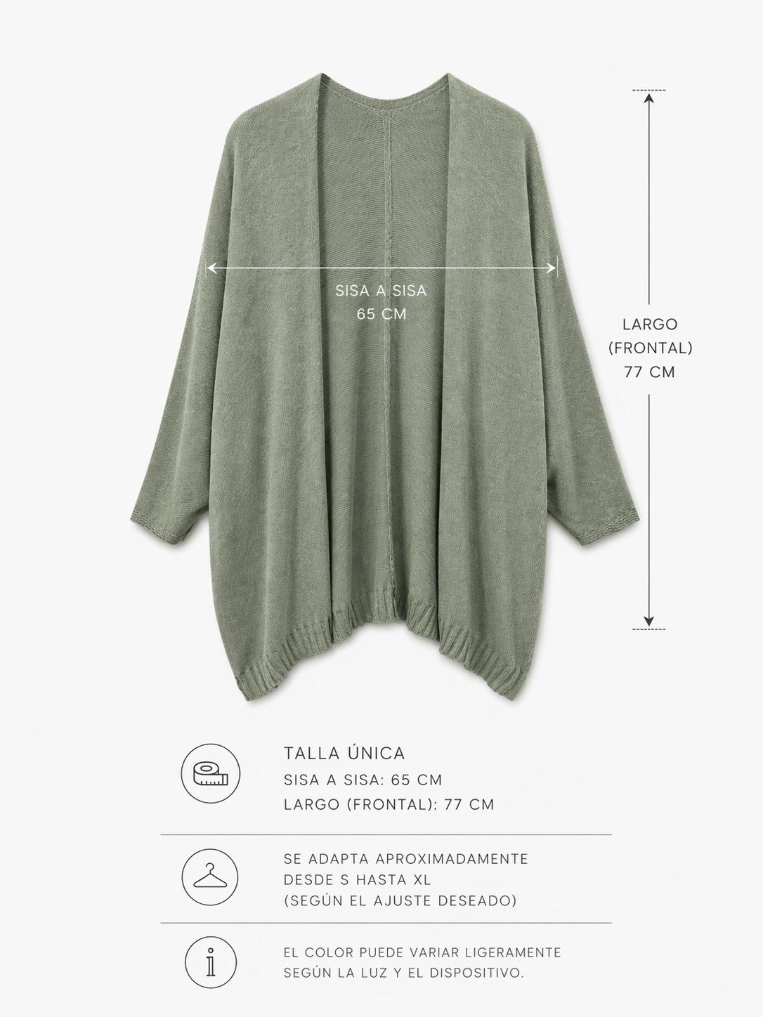 YULVET-Chaqueta Rose de Punto Ligero con Manga Amplia y Corte Fluido Estilo Relajado y Elegante para Looks Versátiles de Diario Talla Única