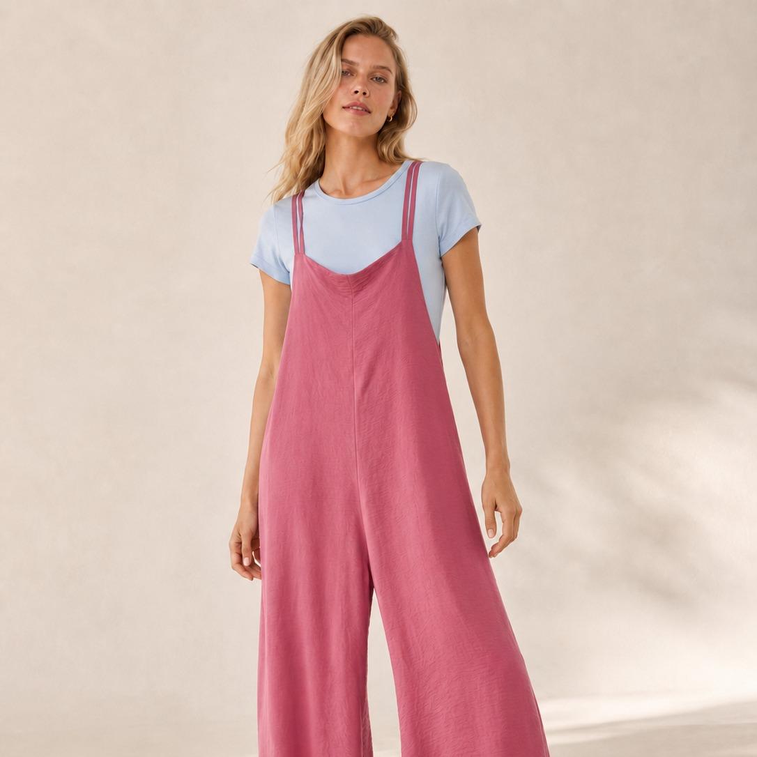 YULVET Mono 2 piezas efecto conjunto  Cómodo, fluido y súper favorecedor Perfecto para el día a día sin complicarte el look