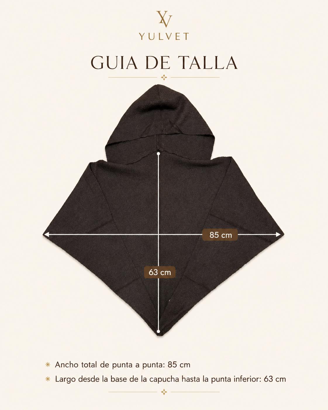 YULVET Capa Poncho con Capucha para Mujer | Chal Triangular de Tejido Suave con Caída Envolvente y Cierre Anudado | Capa Ligera Elegante para Otoño e Invierno