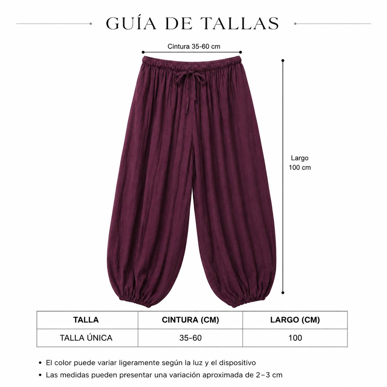 YULVET Pantalón fluido estilo bombacho con cintura elástica, cordón ajustable y bajo fruncido efecto globo