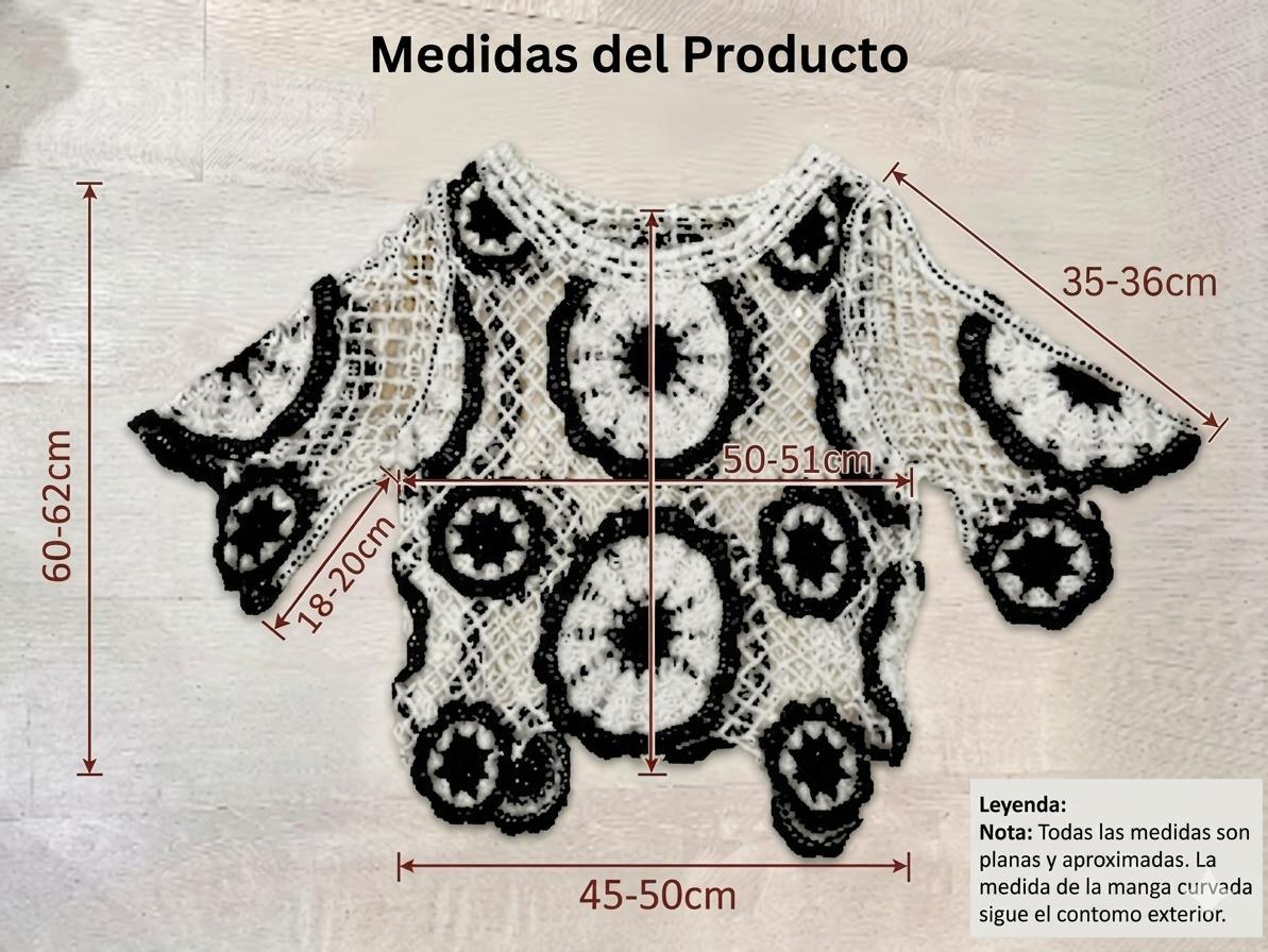 YULVET Top de Crochet Calado con Diseño Floral Estilo Boho Chic