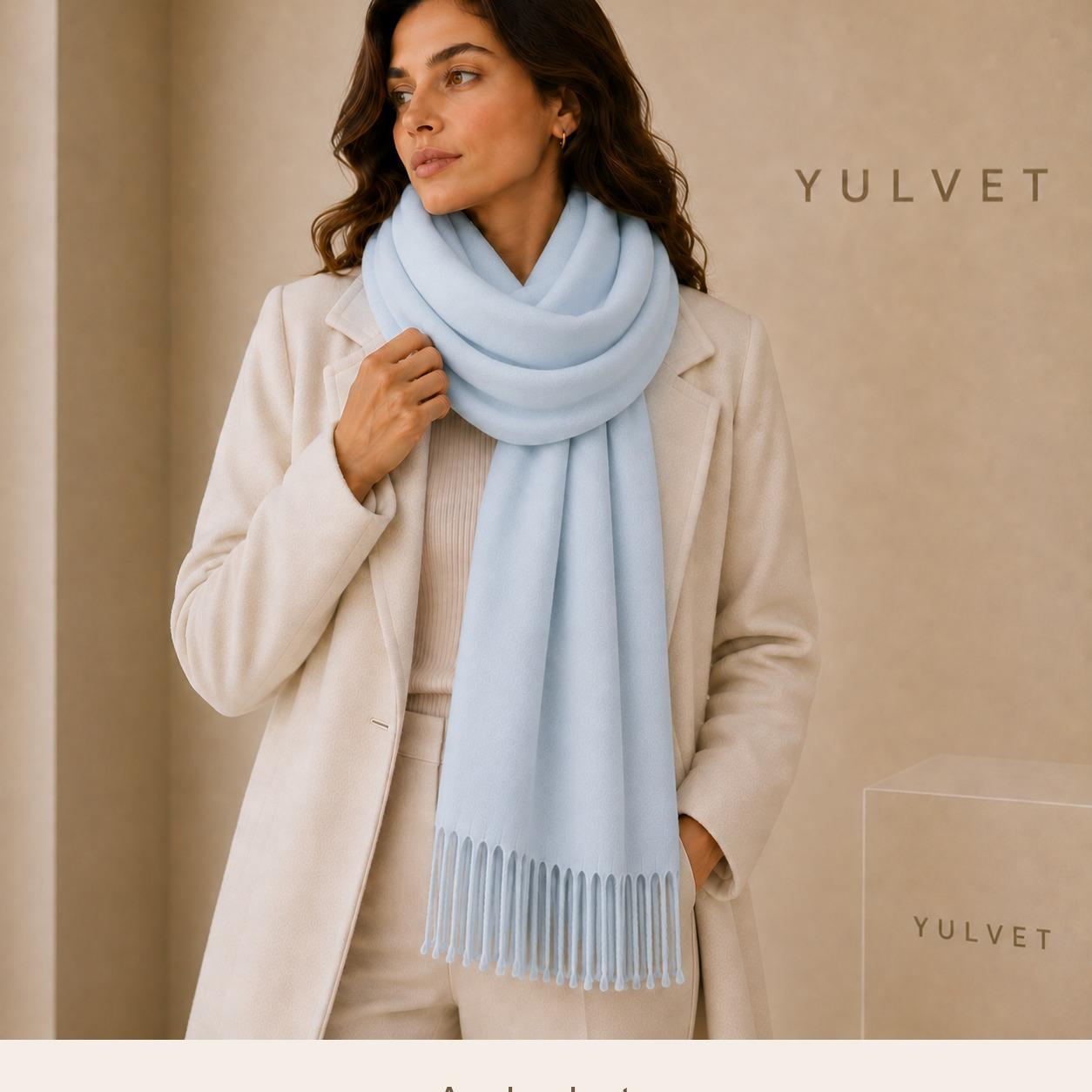 YULVET Bufanda para mujer de tacto suave con flecos, tejido liso ligero y caída elegante, accesorio versátil para uso diario, oficina, viajes y regalo