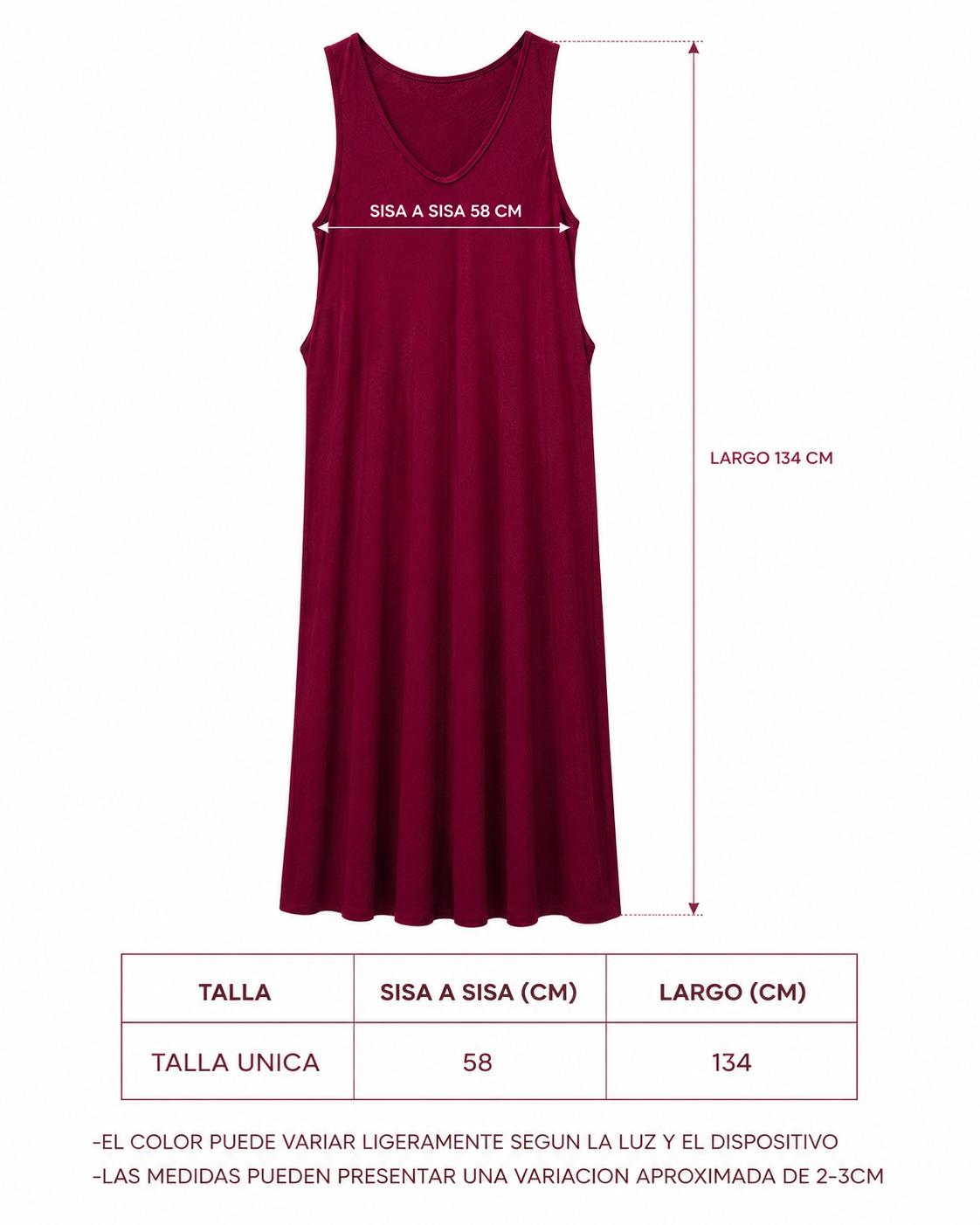 YULVET vestido largo fluido sin mangas con escote en pico y bolsillos laterales de estilo cómodo y elegante
