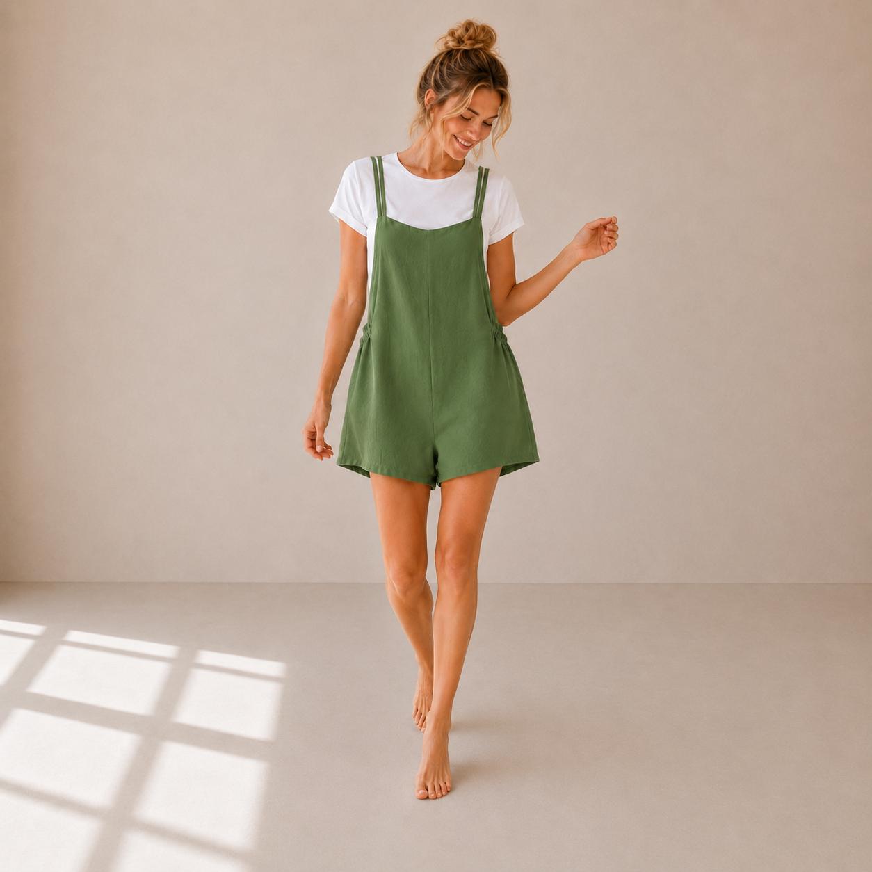 YULVET Mono 2 piezas efecto conjunto  Cómodo, fluido y súper favorecedor Perfecto para el día a día sin complicarte el look
