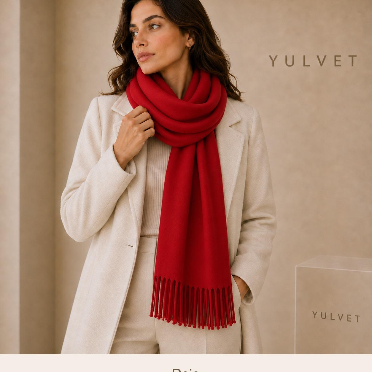 YULVET Bufanda para mujer de tacto suave con flecos, tejido liso ligero y caída elegante, accesorio versátil para uso diario, oficina, viajes y regalo