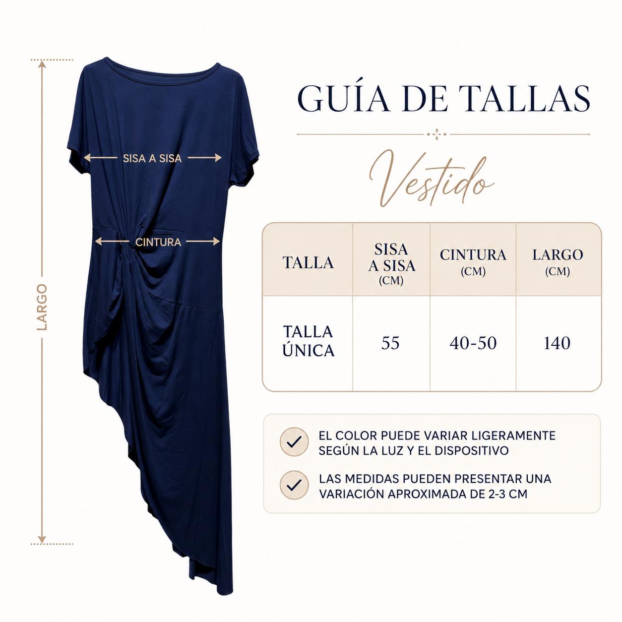 YULVET Vestido midi asimétrico con nudo delantero, manga corta y abertura frontal efecto drapeado
