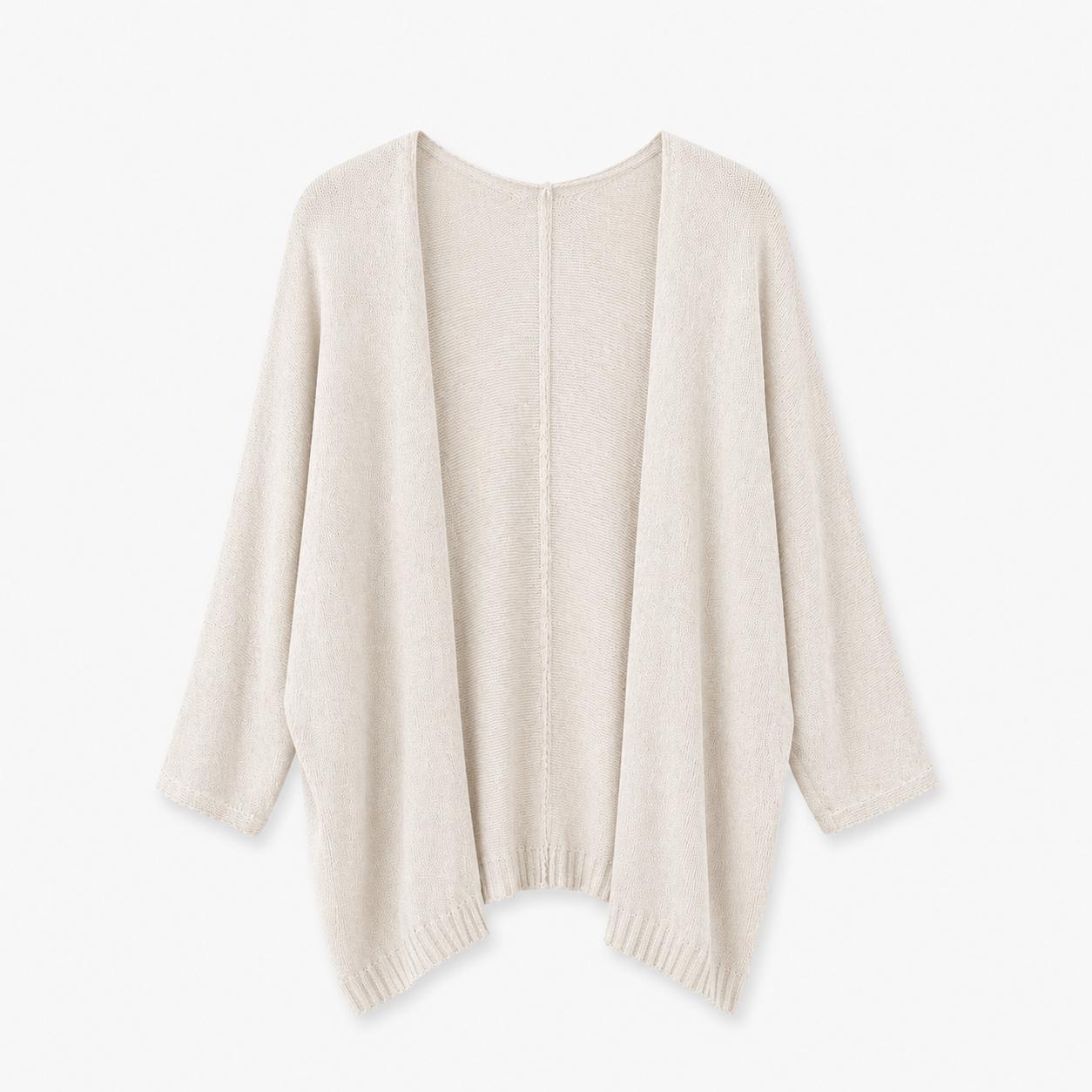YULVET-Chaqueta Rose de Punto Ligero con Manga Amplia y Corte Fluido Estilo Relajado y Elegante para Looks Versátiles de Diario Talla Única