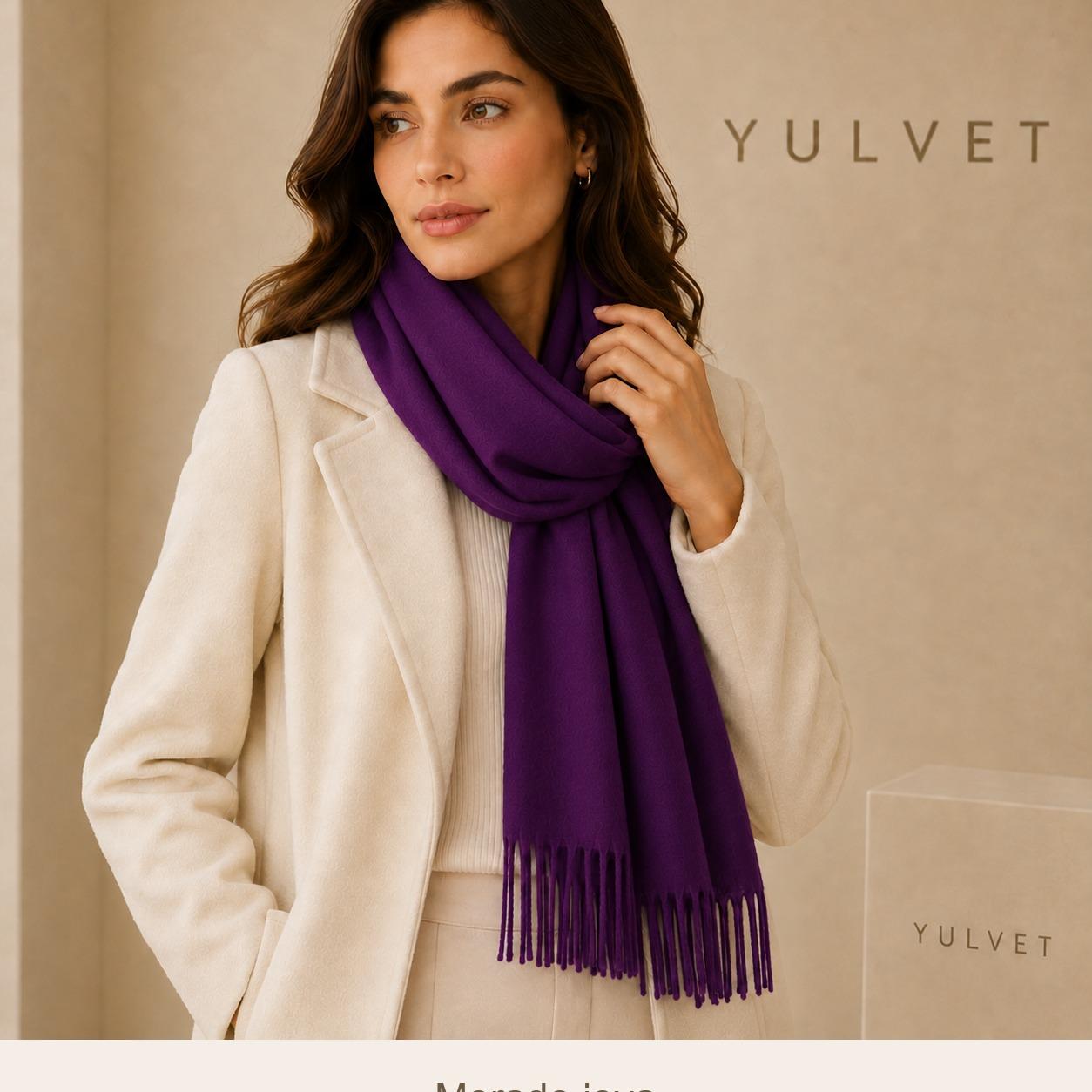 YULVET Bufanda para mujer de tacto suave con flecos, tejido liso ligero y caída elegante, accesorio versátil para uso diario, oficina, viajes y regalo