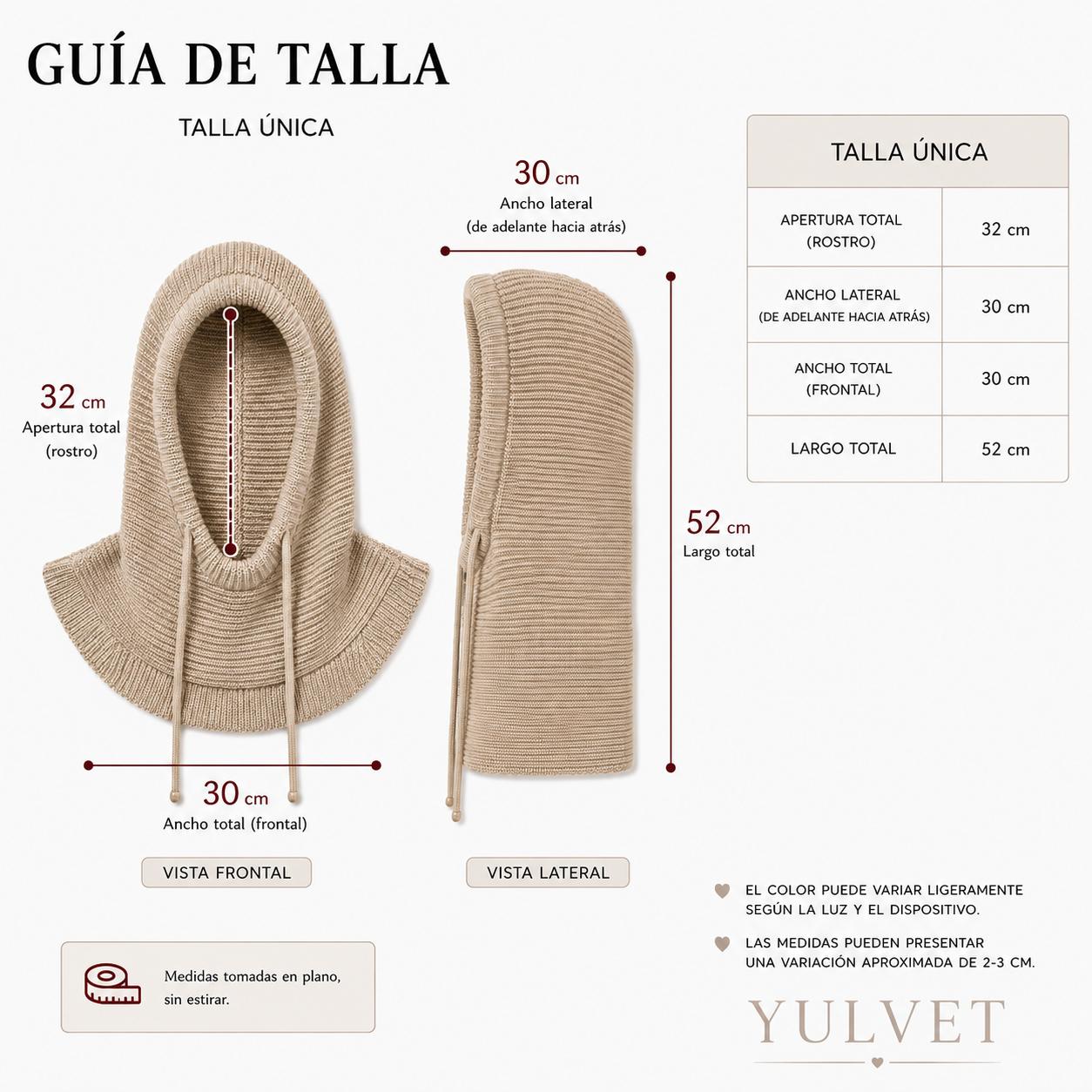 YULVET Balaclava de Punto con Capucha Integrada y Cuello Envolvente, Diseño Multifunción con Cordón Ajustable, Cálida y Cómoda para Otoño e Invierno, Talla Única