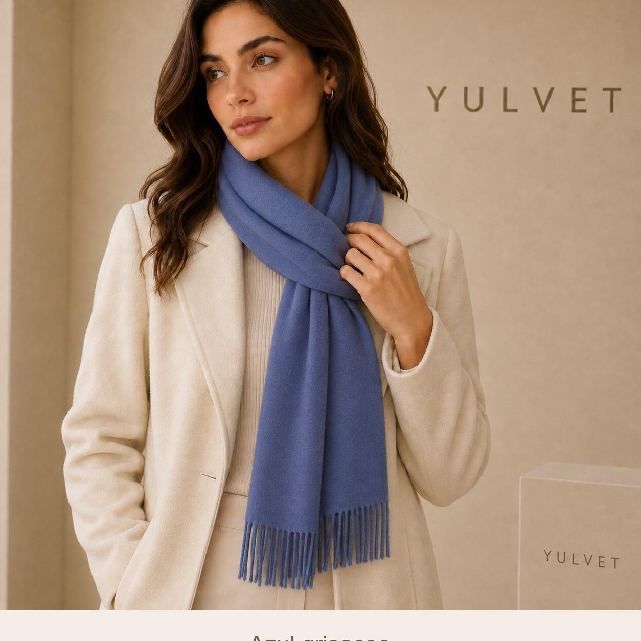 YULVET Bufanda para mujer de tacto suave con flecos, tejido liso ligero y caída elegante, accesorio versátil para uso diario, oficina, viajes y regalo