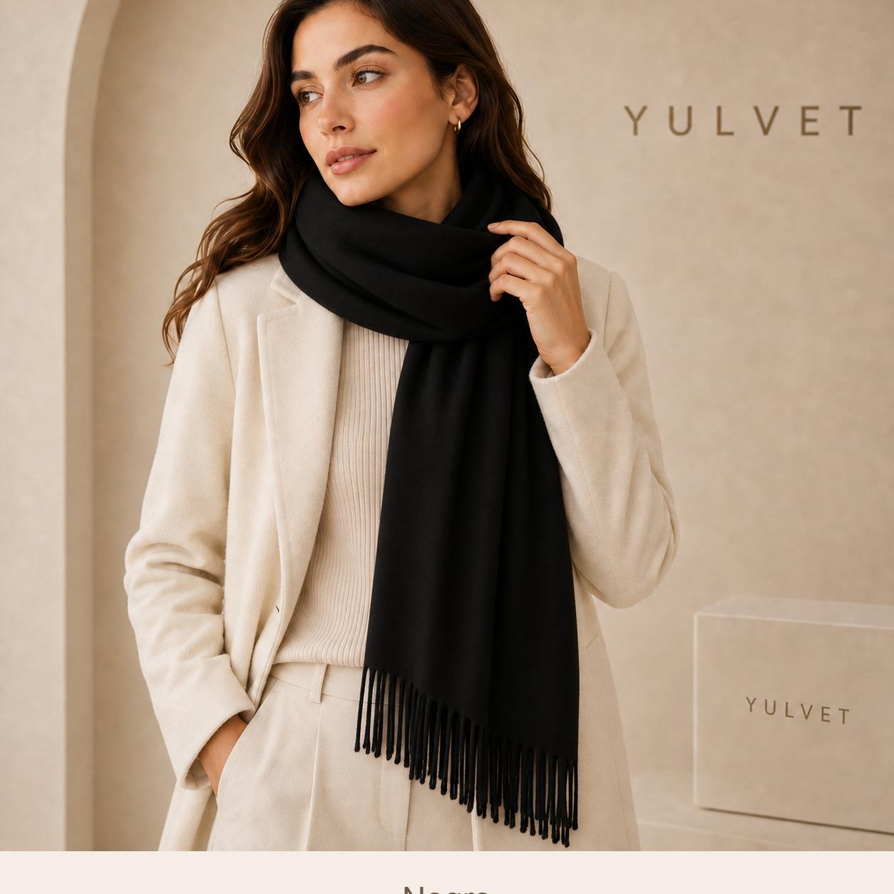 YULVET Bufanda para mujer de tacto suave con flecos, tejido liso ligero y caída elegante, accesorio versátil para uso diario, oficina, viajes y regalo