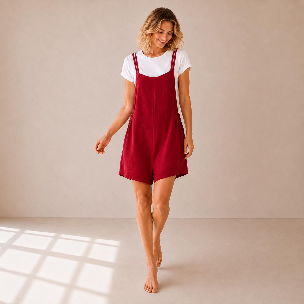YULVET Mono 2 piezas efecto conjunto  Cómodo, fluido y súper favorecedor Perfecto para el día a día sin complicarte el look