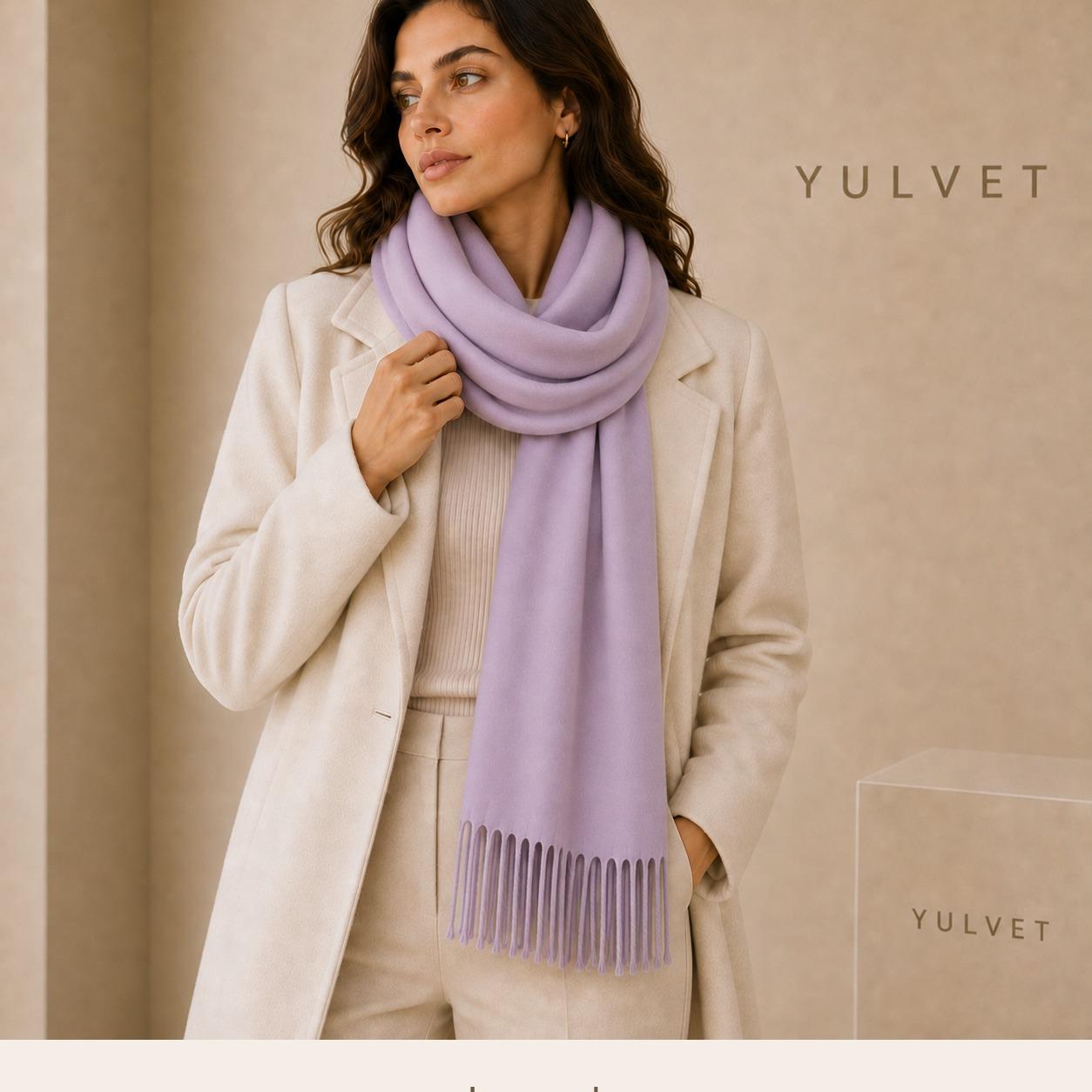 YULVET Bufanda para mujer de tacto suave con flecos, tejido liso ligero y caída elegante, accesorio versátil para uso diario, oficina, viajes y regalo