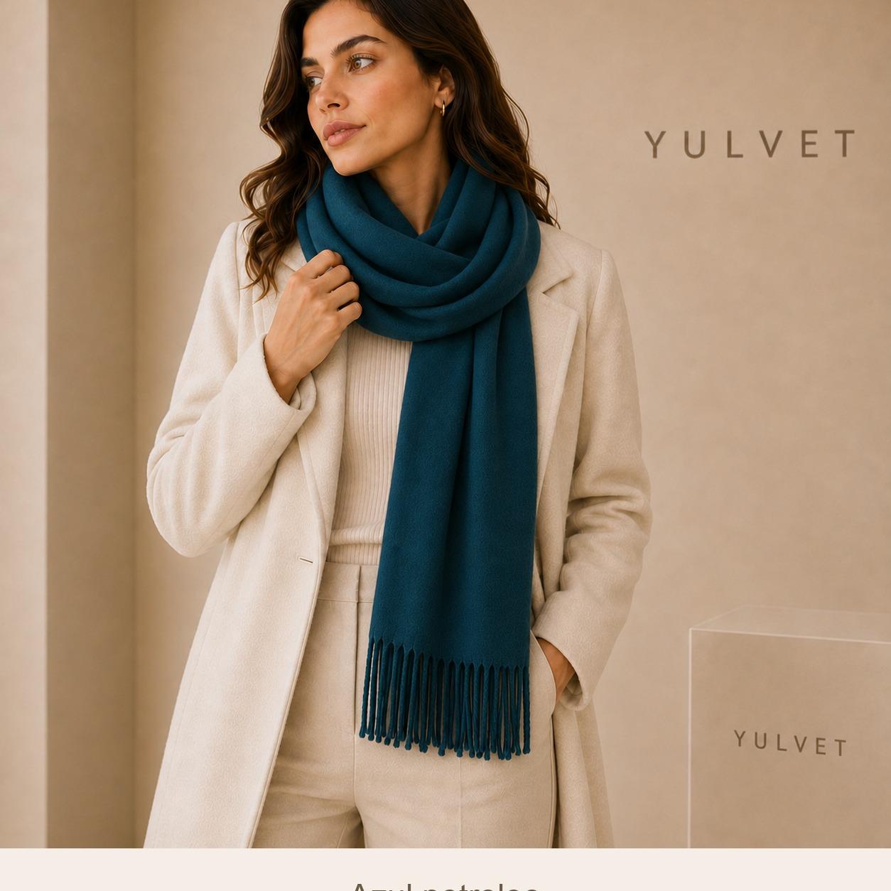 YULVET Bufanda para mujer de tacto suave con flecos, tejido liso ligero y caída elegante, accesorio versátil para uso diario, oficina, viajes y regalo